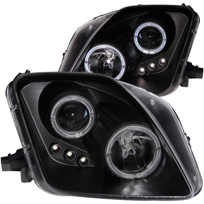 Anzo 1997-2001 Honda Prelude Projector Headlights w/ Halo Black w/ LED