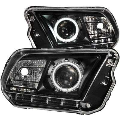 Anzo 2010-2014 Ford Mustang Projector Headlights w/ Halo Black (CCFL)