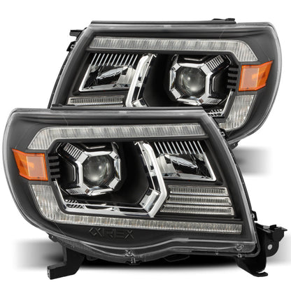AlphaRex 05-11 Toyota Tacoma PRO-Series Halogen Projector Headlights Black