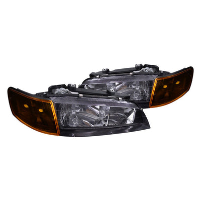 Spec-D 94-97 Honda Accord Black Headlights Amber Corner
