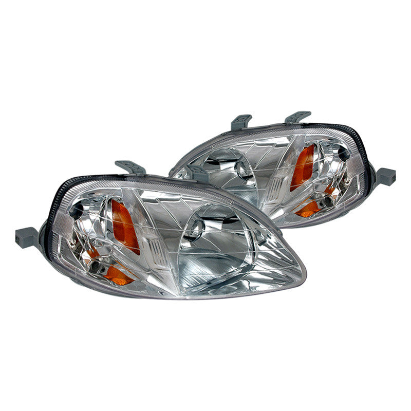 Spec-D 99-00 Honda Civic Headlights Crystal Black/Clear