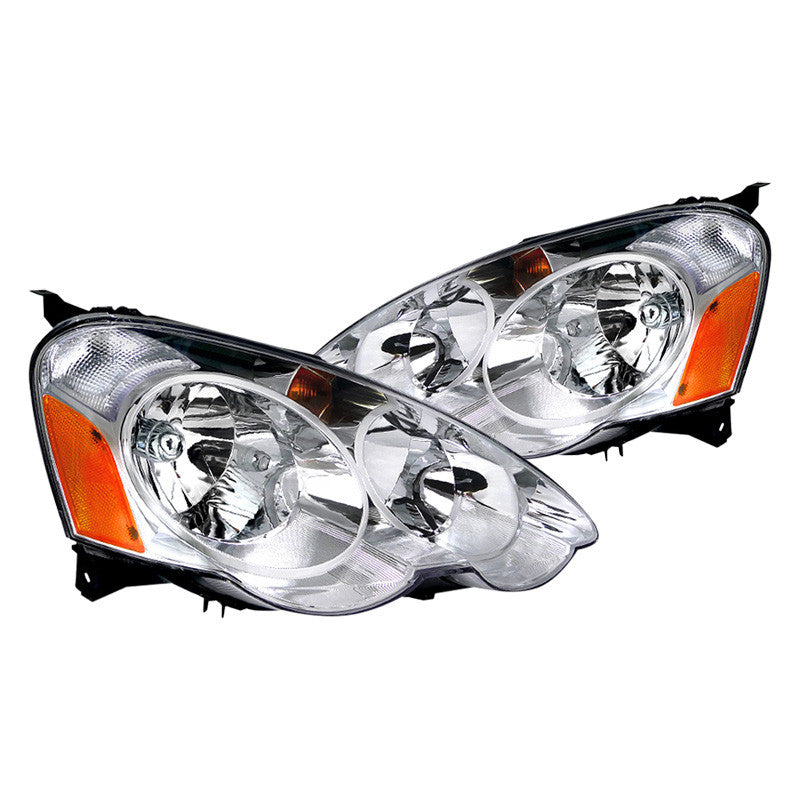 Spec-D 02-04 Acura Rsx Headlights Chrome Amber Reflectors