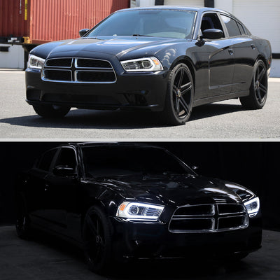 Spec-D 11-14 Dodge Charger Projector Headlights Sequential Chrome