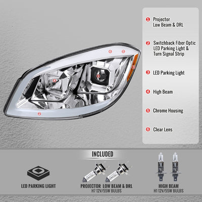 Spec-D 05-10 Chevrolet Cobalt Light Bar Projector Headlight Chrome