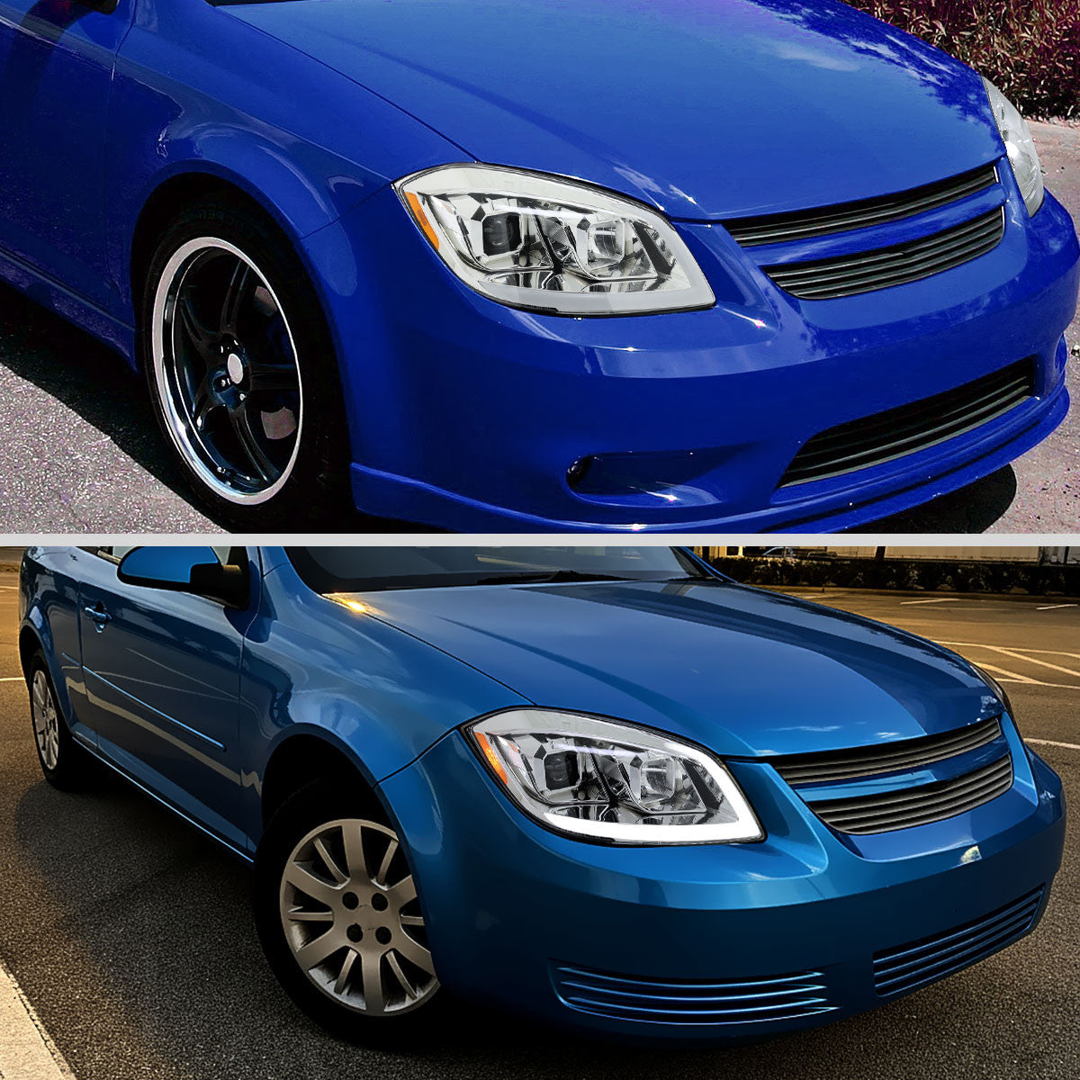 Spec-D 05-10 Chevrolet Cobalt Light Bar Projector Headlight Chrome