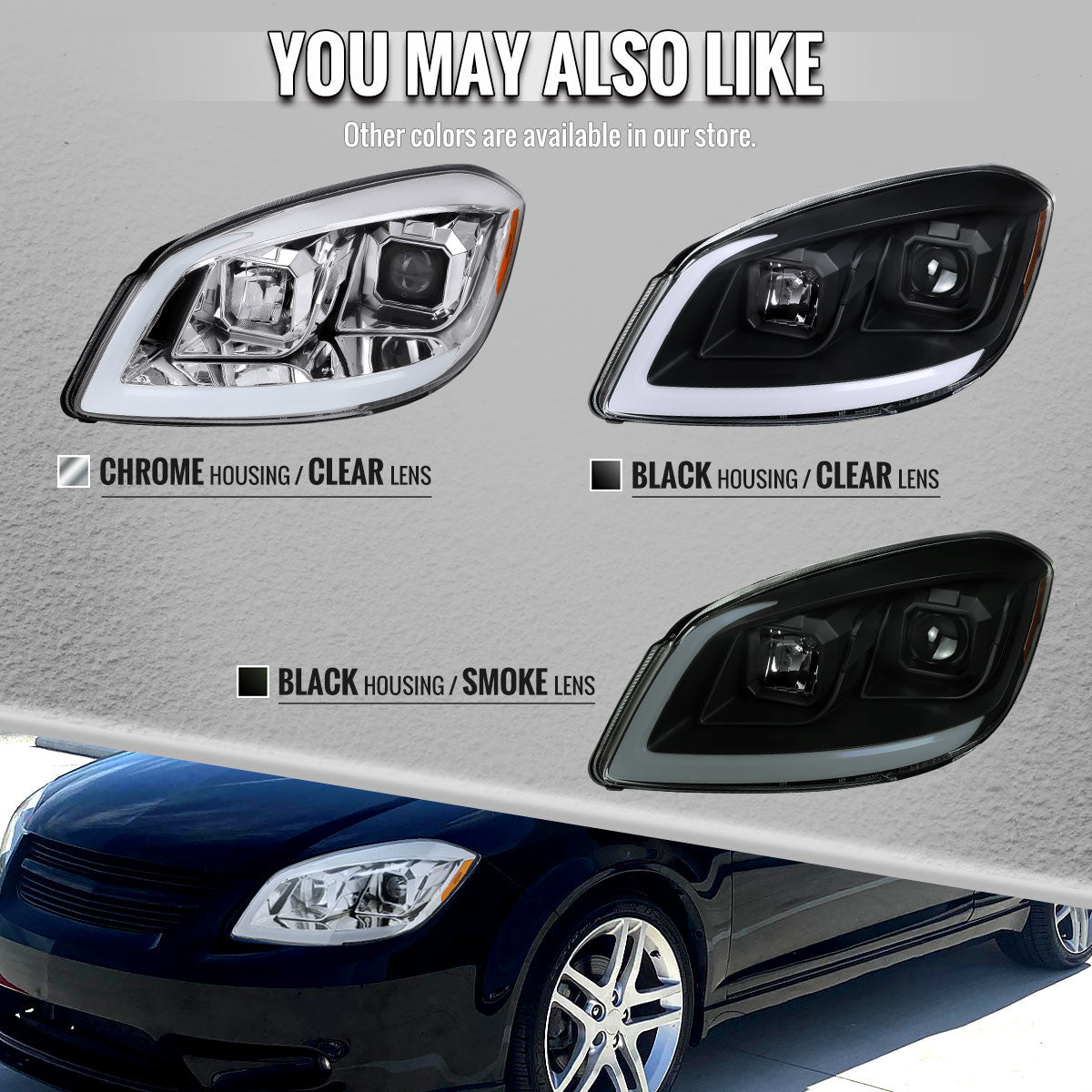 Spec-D 05-10 Chevy Cobalt Headlights Switchback DRL Black/Smoked