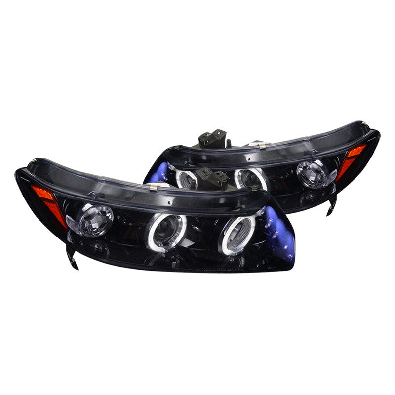 Spec-D 06-11 Civic 2DR Projector Headlights Black/Smoked Lens