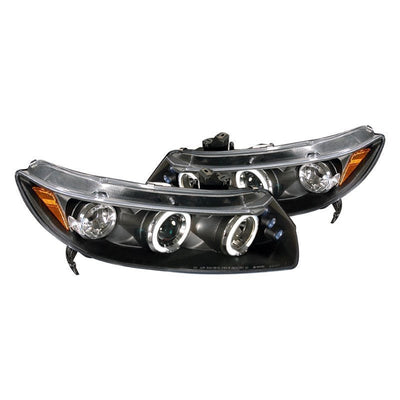 Spec-D 06-11 Honda Civic Coupe Halo Projector Headlights Black