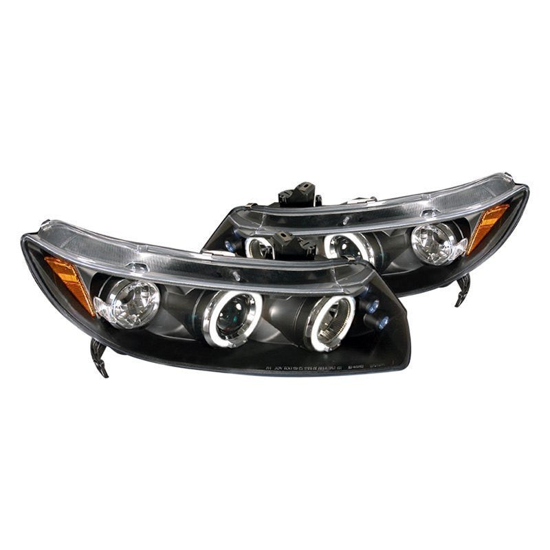 Spec-D 06-11 Honda Civic Coupe Halo Projector Headlights Black