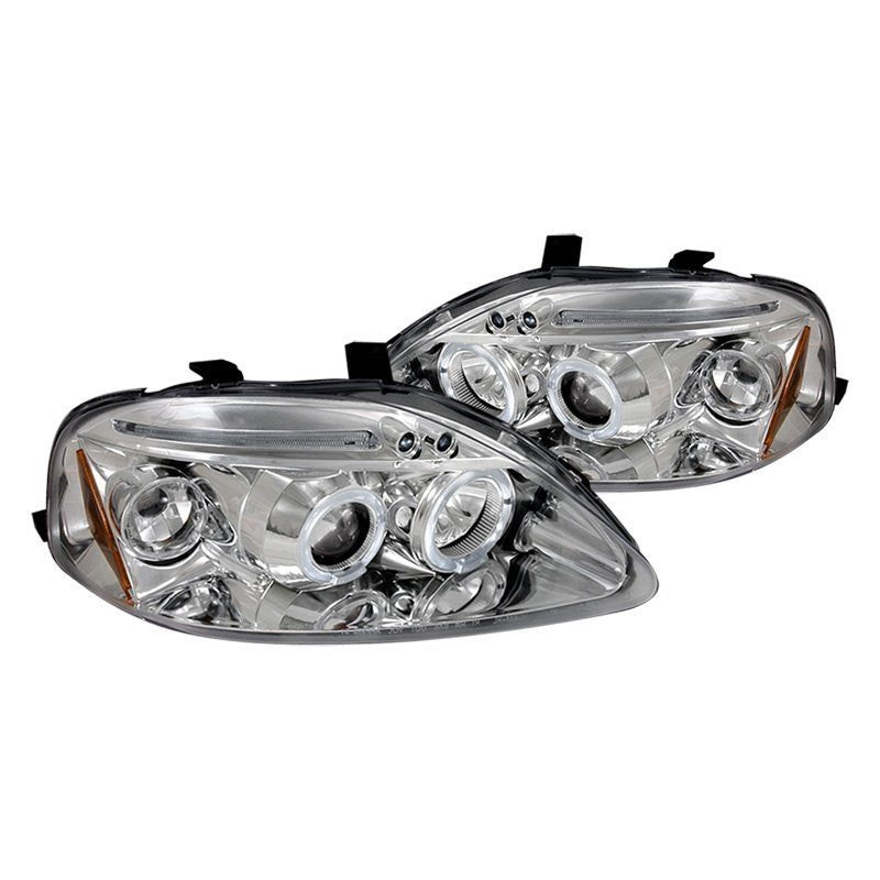 Spec-D 99-00 Honda Civic Halo Projector Headlights Chrome