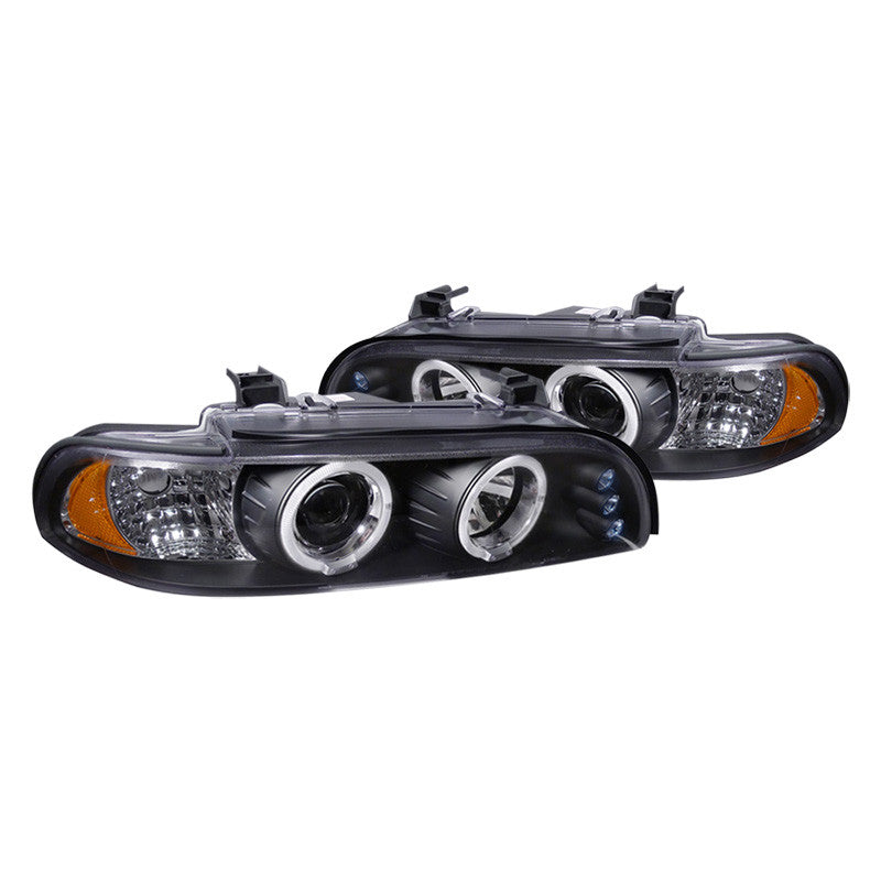 Spec-D 96-03 BMW E39 5 Series Headlights Halo Projector Black/Clear