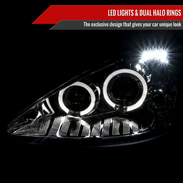 Spec-D 00-04 Ford Focus Halo Projector Headlights Chrome