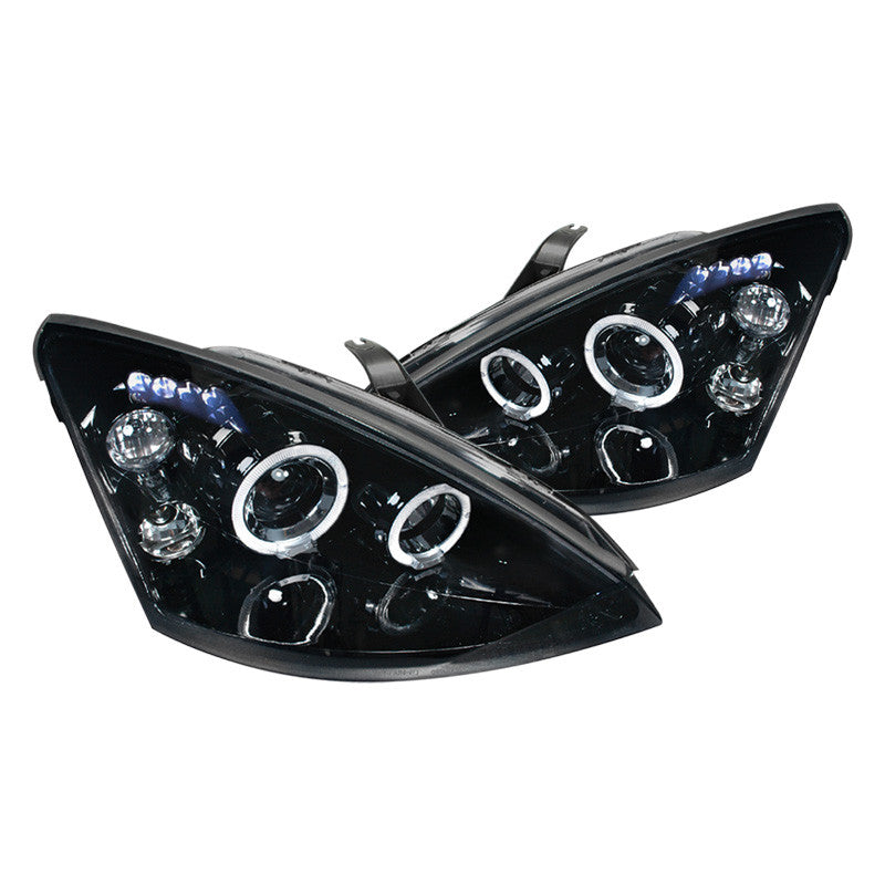 Spec-D 00-04 Ford Focus halo Projector Headlights Black