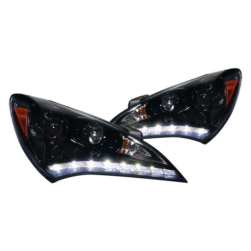 Spec-D 10-12 Hyundai Coupe Projector Headlights Chrome/Smoked V2