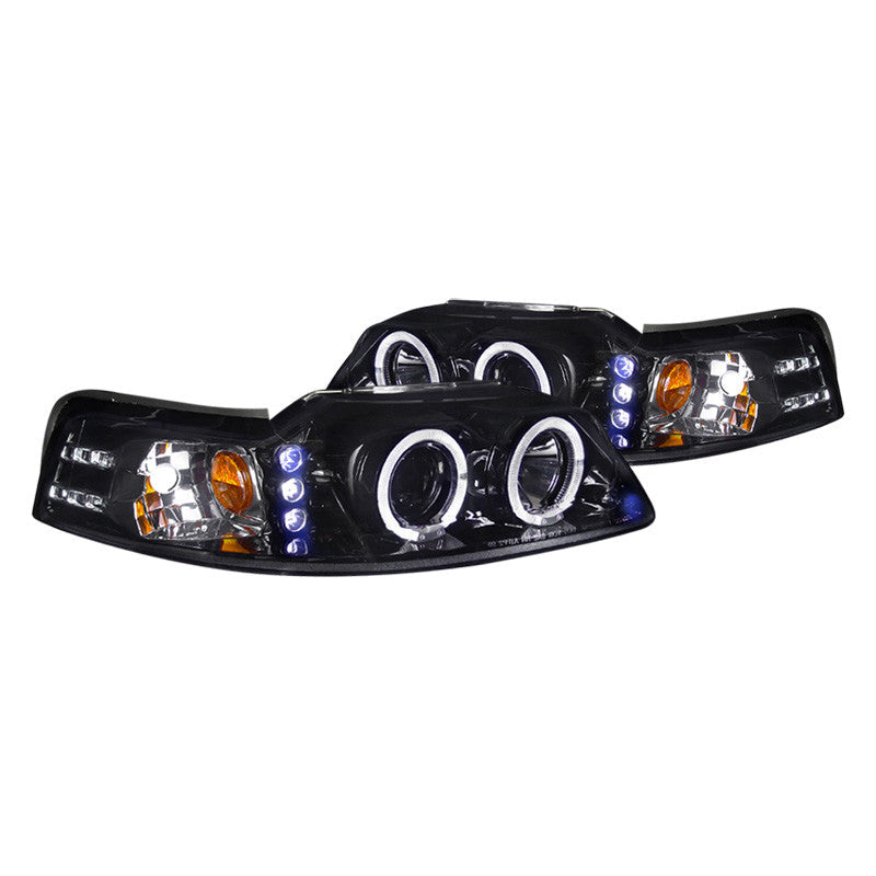 Spec-D 99-04 Ford Mustang Halo Projector /Smoked Lens Headlights