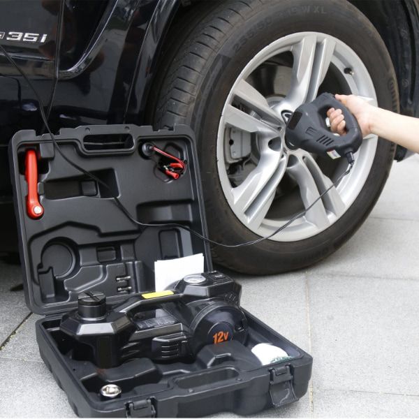 3-Ton 12V Electric Hydraulic Jack Kit with Impact Wrench & Inflator