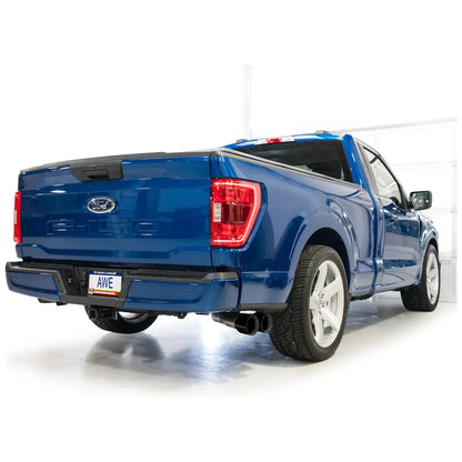 AWE 21-25 Ford F150 (14th Gen Reg Cab) Cat-Back Exhaust - 4.5in Dual Side Exit Diamond Black Tips
