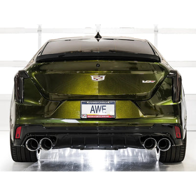 AWE Tuning 2021+ Cadillac CT4-V Blackwing SwitchPath Exhaust - Chrome Silver Tips