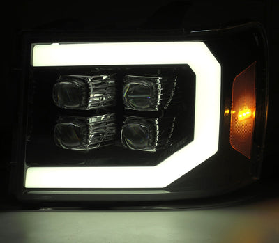 AlphaRex 07-13 GMC Sierra NOVA-Series LED Projector Headlights Jet Black