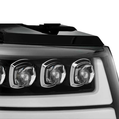 AlphaRex 07-13 Chevy Avalanche NOVA LED Proj Headlights Plank Style Gloss Black w/Activ Light/DRL 880287 *Discontinued