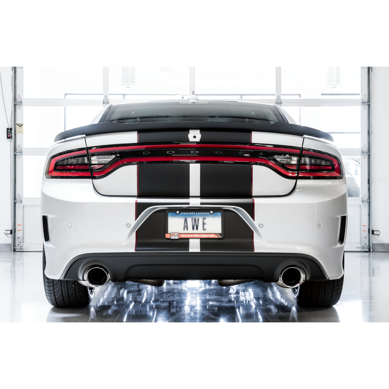 AWE Tuning 2015+ Dodge Charger 6.4L/6.2L SC Non-Resonated Touring Edition Exhaust - Silver Tips