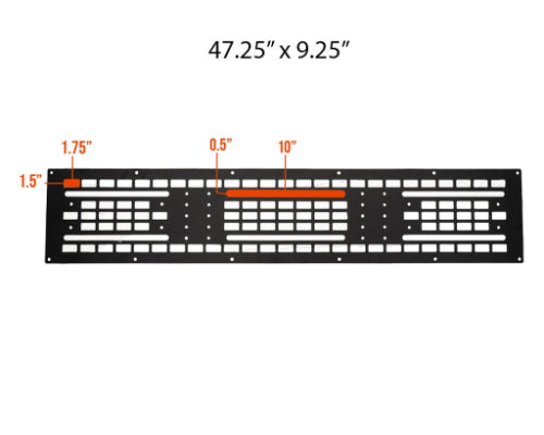 Premium Roof Rack Mounted MOLLE Gear Panel | Fits All Cali Raised LED Premium Roof Racks