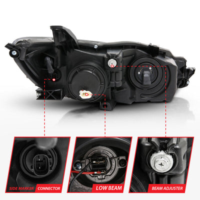 Anzo Projector Headlights W/ Plank Style Design Black w/Amber 15-16 Toyota