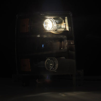 AlphaRex 14-15 Chevrolet Silverado PRO-Series Halogen Projector Headlights Black