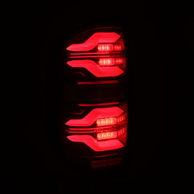 AlphaRex 14-21 Toyota Tundra LUXX-Series LED Tail Lights Black-Red