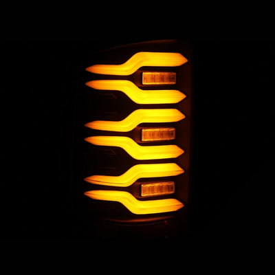 AlphaRex 2014-18 GMC Sierra 1500/2500HD/3500HD LUXX-Series LED Tail Lights Black