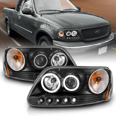 Anzo 1997-2003 Ford F-150 Projector Headlights w/ Halo Black (CCFL)