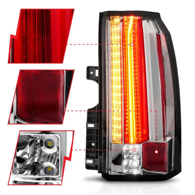 Anzo GMC Yukon/ XL / Denali 15-18 L.E.D Tail Lights Chrome