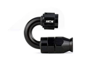 HPS Performance Products Compression Teflon Hose End to AN Female for Stainless Steel Reinforced PTFE Hose, Aluminum, Black
