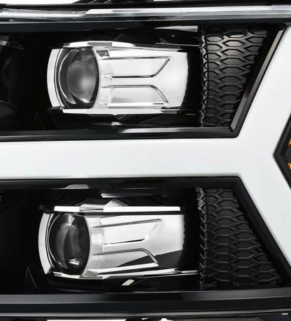 AlphaRex 07-13 Chevrolet Silverado PRO-Series Halogen Projector Headlights Jet Black
