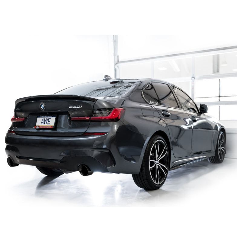 AWE 19-23 BMW 330i / 21-23 BMW 430i Base G2X Touring (Excl.Conv) Axle Back Exhaust - Diamond Black