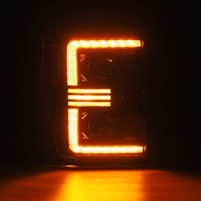 AlphaRex 08-10 Ford Super Duty/Excursion PRO-Series Halogen Projector Headlights Alpha-Black