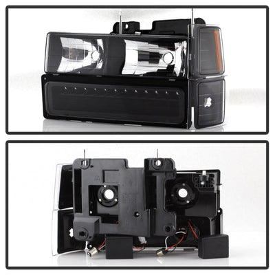 SPYDER Xtune 92-94 Blazer Full Size Corner/LED Bumper Headlights Black HD-JH-CCK88-LED-AM-BK-SET 5069542