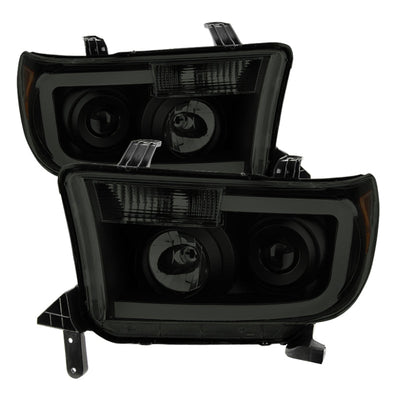 SPYDER Xtune Toyota Tundra 07-13 LED Light Bar Projector Headlights Black Smoked PRO-JH-TTU07-LED-BSM 9030413