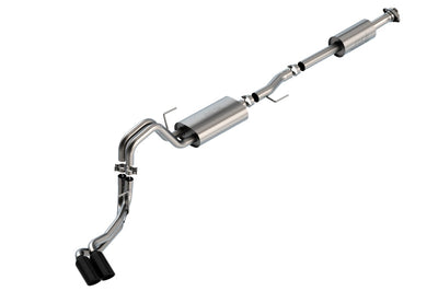 Borla F-150 2021 5.0L 4dr CC SB EC STB Lariat/KR/Pltnm/LTD 3/2.25 DSE Cat-Back Touring BLK CHR Tips 140873BC