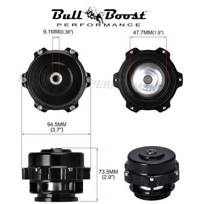 Q BV50 Black 50mm Blow Off Valve (BOV) - Up to 35PSI - 6PSI + 18PSI Springs