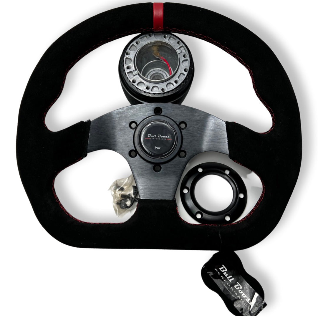 Suede Leather Steering Wheel + Hub Adapter Kit For Scion xB, TC, xD, xA