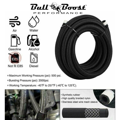 AN10 -10AN Fitting Stainless Steel Braided Oil Fuel Hose Line Kit 10Feet