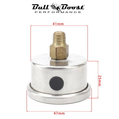 Fuel Pressure Regulator Gauge 0-160 Psi Bar Liquid Fill Chrome Fuel Oil Rail