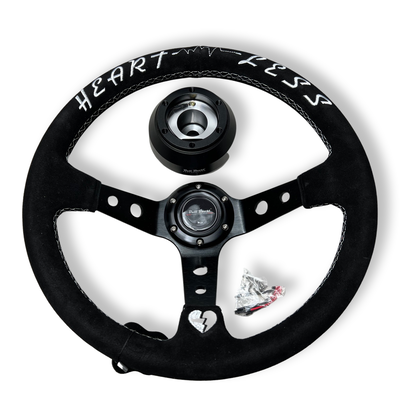 Suede Deep Dish Steering Wheel + Short Hub Adapter Kit For Toyota Camry Corolla
