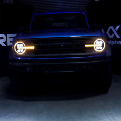 AlphaRex 21-23 Ford Bronco / 22-23 Bronco Raptor NOVA-Series LED Projector Headlights Black