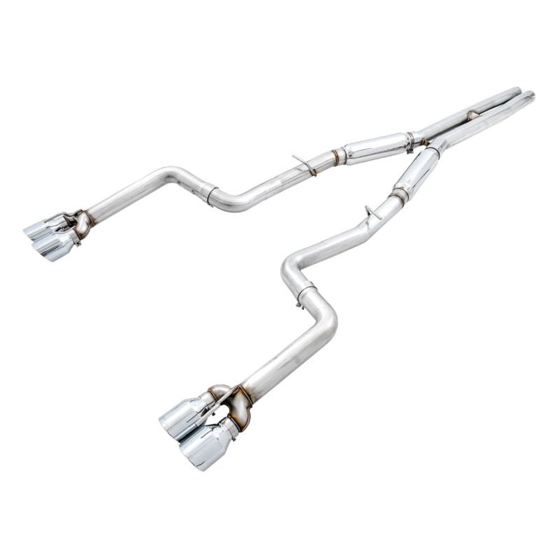 AWE Tuning 2015+ Dodge Challenger 6.4L/6.2L SC Track Edition Exhaust - Quad Chrome Silver Tips