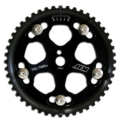 AEM Electronics Tru-Time Cam Gear Black 5-Bolt Mitsubishi 4G63