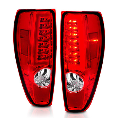 ANZO 2004-2012 Chevrolet Colorado/ GMC Canyon LED Tail Lights w/ Light Bar Chrome Housing Red/Clear 311384