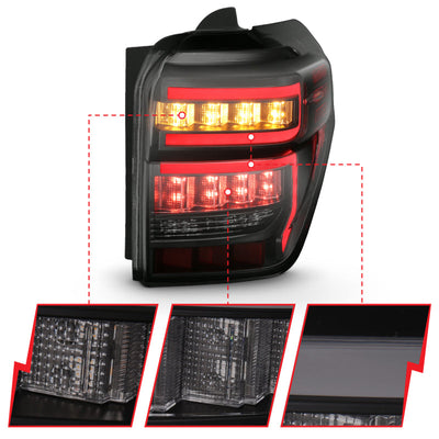 ANZO 2014-2020 Toyota 4Runner T.L Black Housing Smoke Lens Red Light Bar W/Sequential 311312