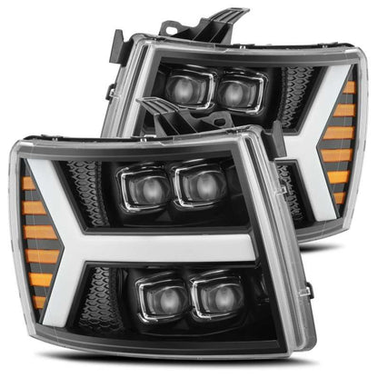 AlphaRex 07-13 Chevrolet Silverado NOVA-Series LED Projector Headlights Jet Black